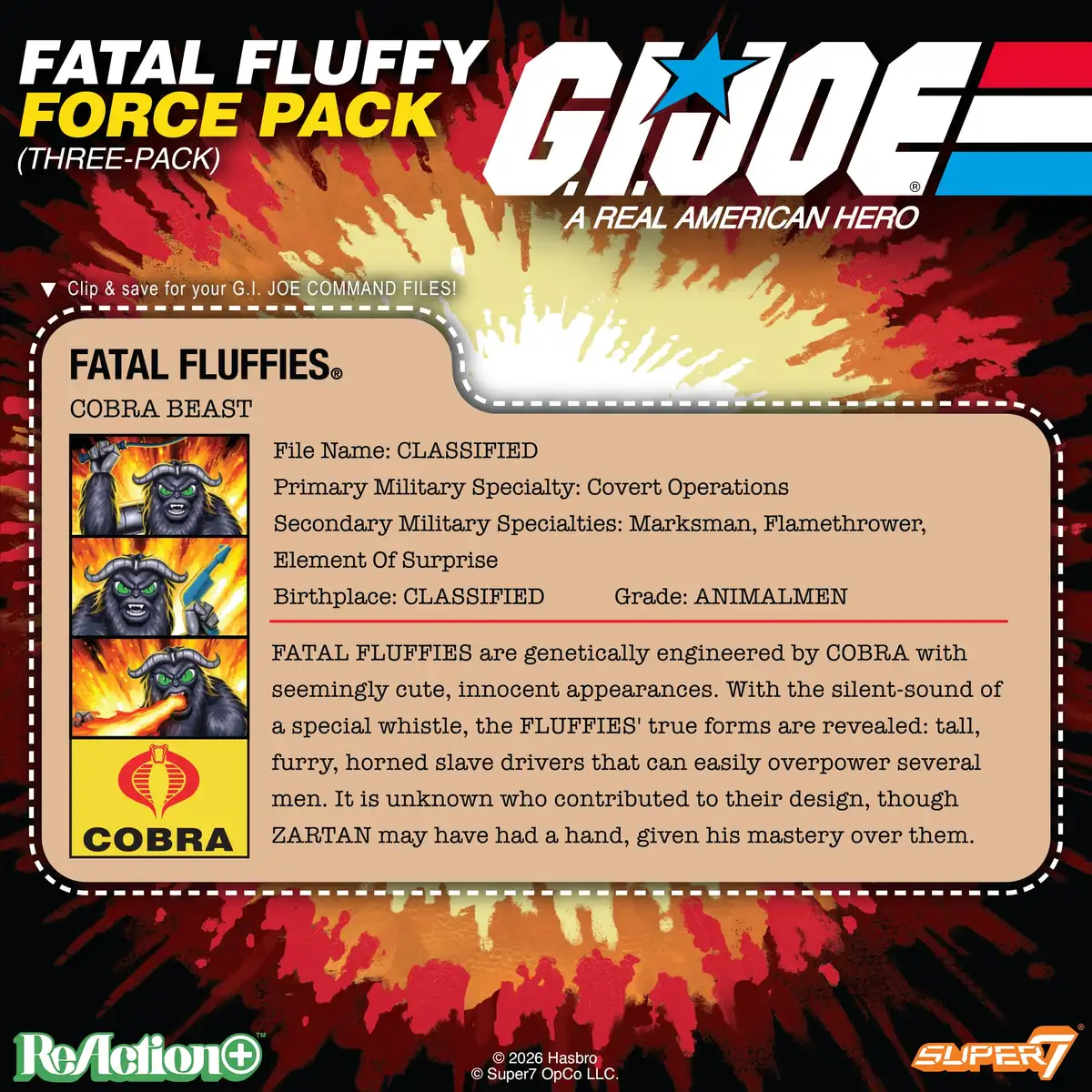 G.I. Joe ReAction+ Fatal Fluffy Force Pack BBTS Exclusive Action Figure Three Pack 20
