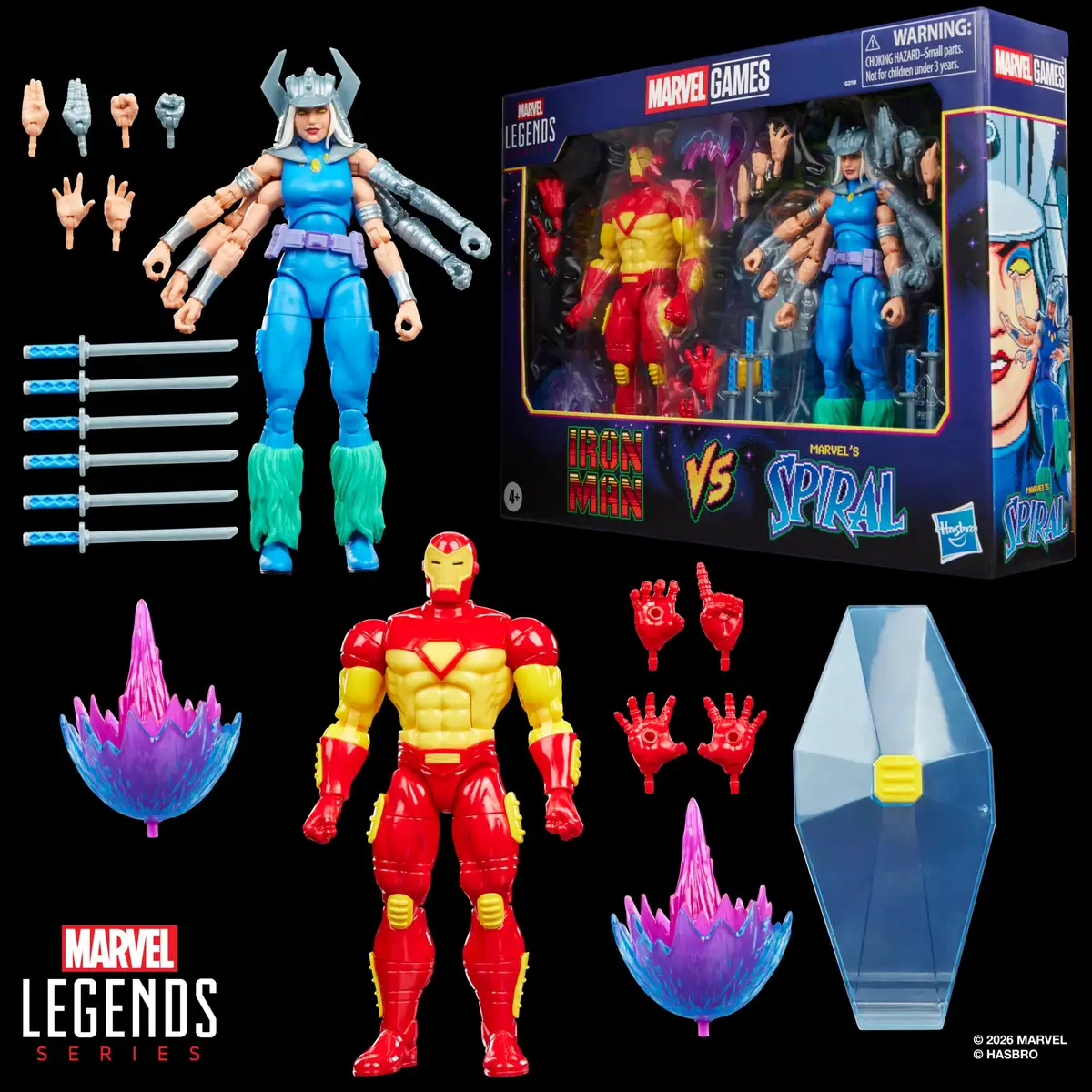 Marvel Legends Gamerverse Iron Man & Marvel's Spiral Action Figure Two Pack 16