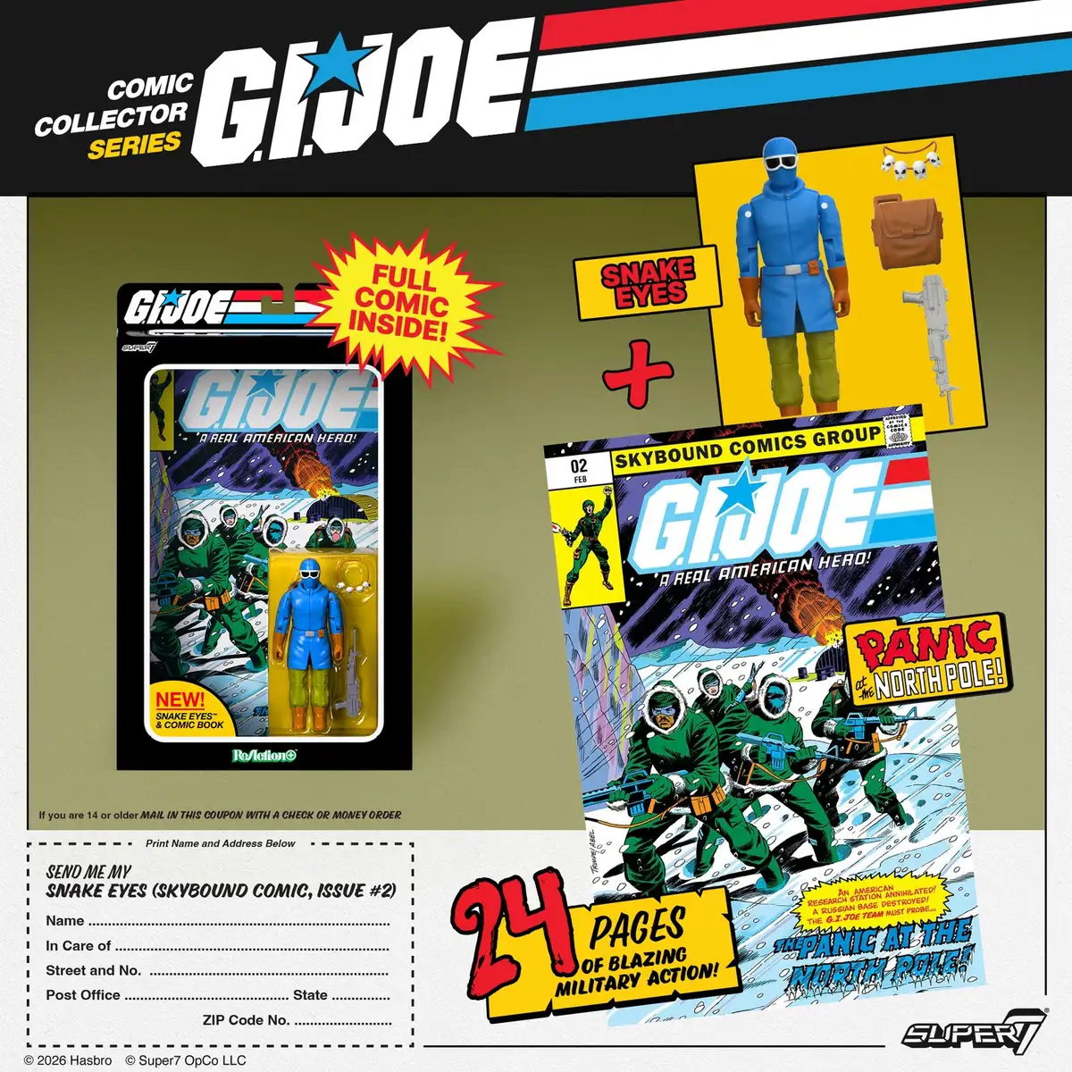 Panic at the North Pole Skybound Comic Snake Eyes Super7 ReAction+ 1