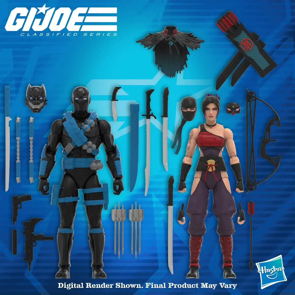 Snake Eyes & Jinx Ninja Force 2 Pack GI Joe Classified Series Digital Render 1