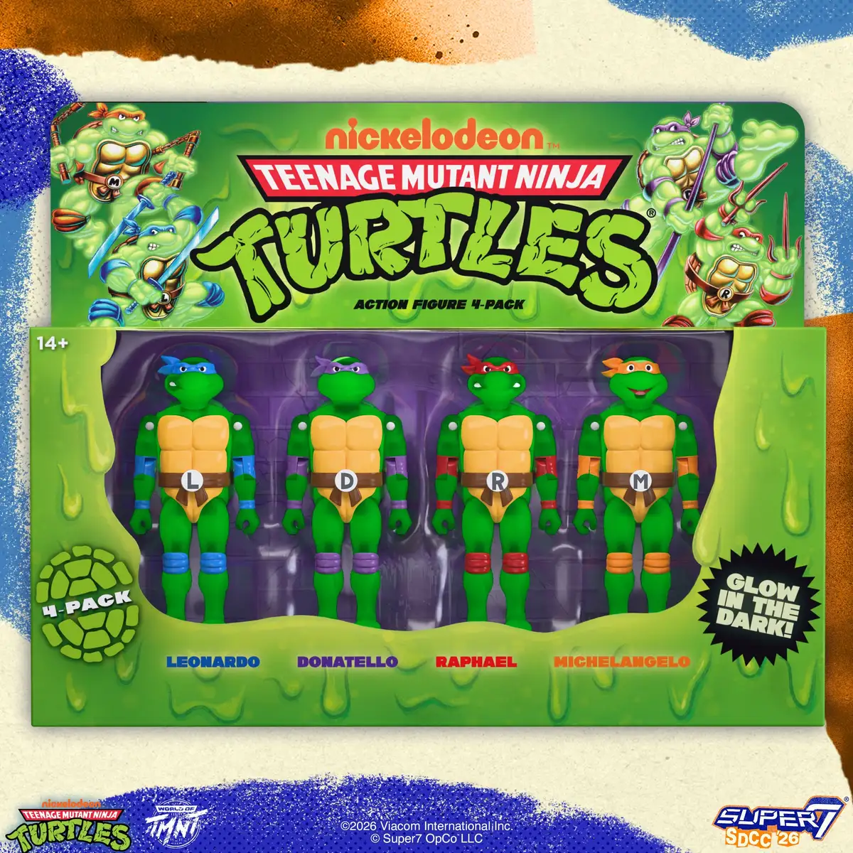 Teenage Mutant Ninja Turtles ReAction+ Mutagen Ooze Turtles SDCC 2026 Exclusive Action Figure Set 04