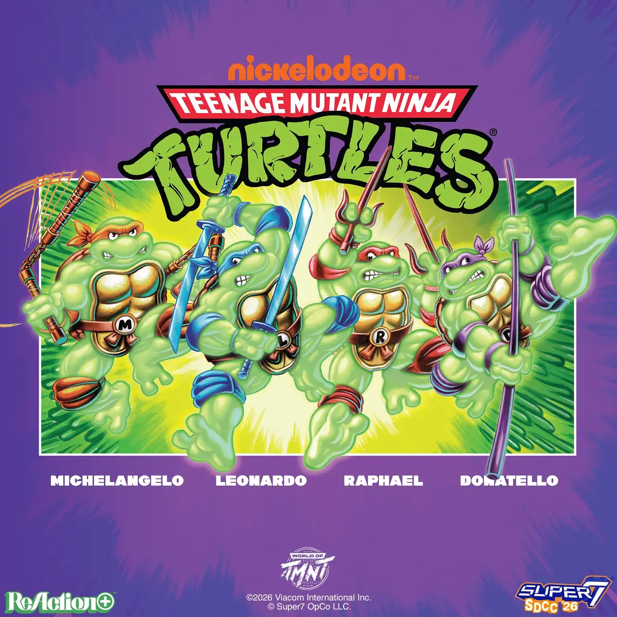 Teenage Mutant Ninja Turtles ReAction+ Mutagen Ooze Turtles SDCC 2026 Exclusive Action Figure Set 05