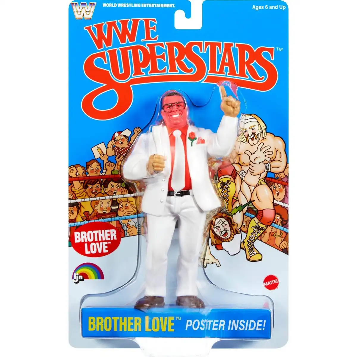 WWE LJN Superstars Brother Love Action Figure, 1980s Retro 8 Collectible Toy 02
