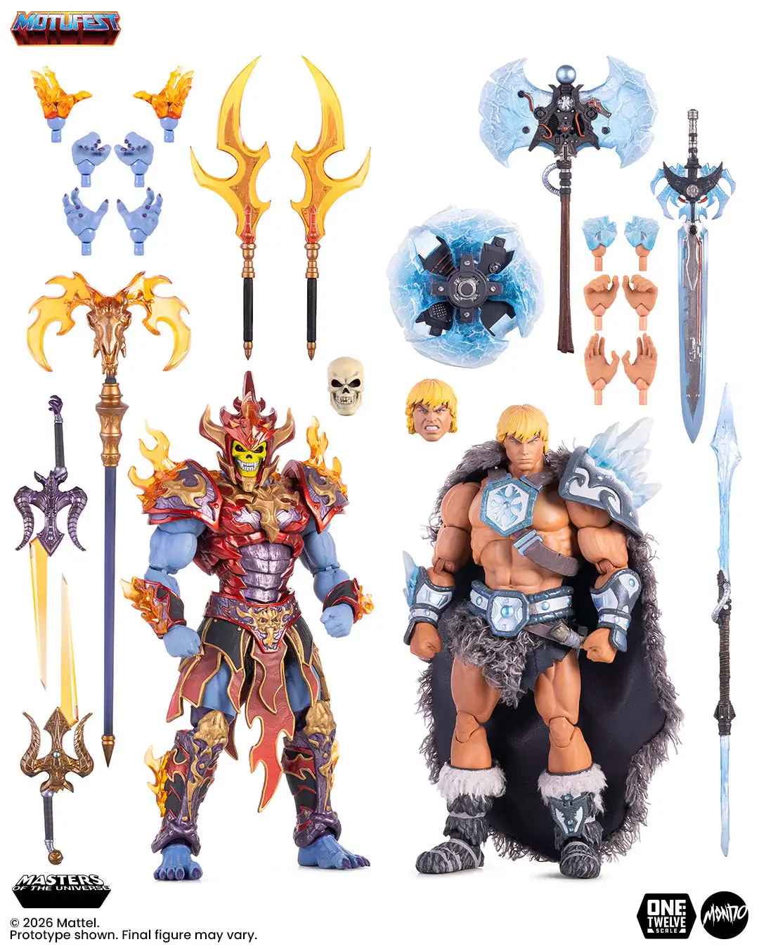 Ice Armor He Man and Fire Armor Skeletor MOTU 200X Figure Set 1