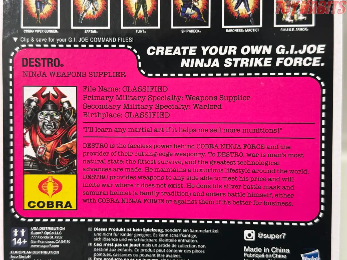 Ninja Force Destro GI Joe ReAction+ 3