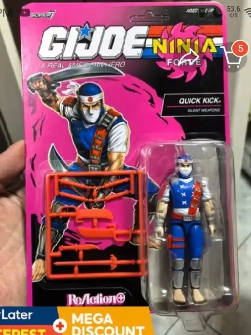 Ninja Force Quick Kick GI Joe ReAction+ Super7 Card Fron