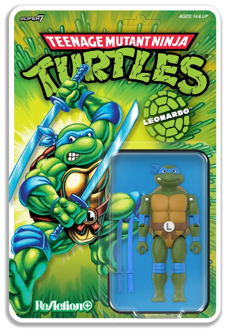 TMNT Super7 ReAction+ Wave 2 Leonardo cardback