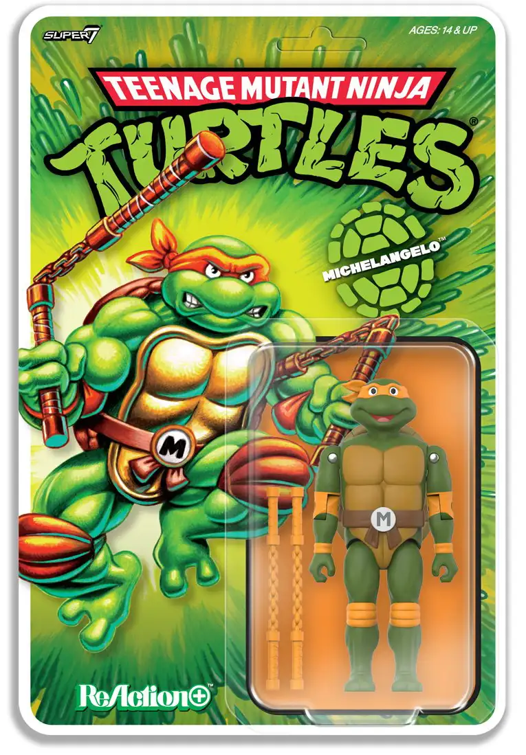 TMNT Super7 ReAction+ Wave 2 Michaelangelo cardback