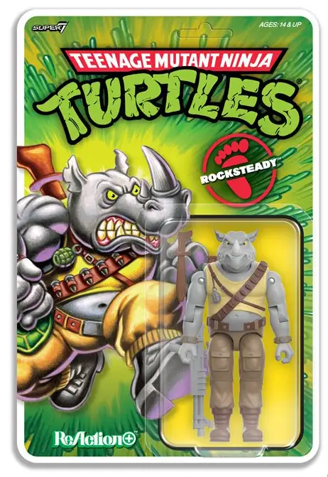 TMNT Super7 ReAction+ Wave 2 Rocksteady cardback