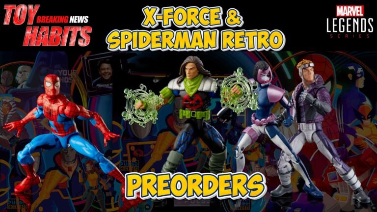 X-Force-Marvel-Legends-Domino,-Rictor-&-Cannonball-3-pack-plus-Spiderman-Retro-Cel-Shade-Preorders