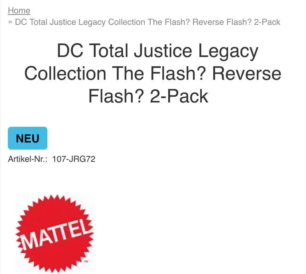 mattel dc total justice flash reverse flash 2 packb