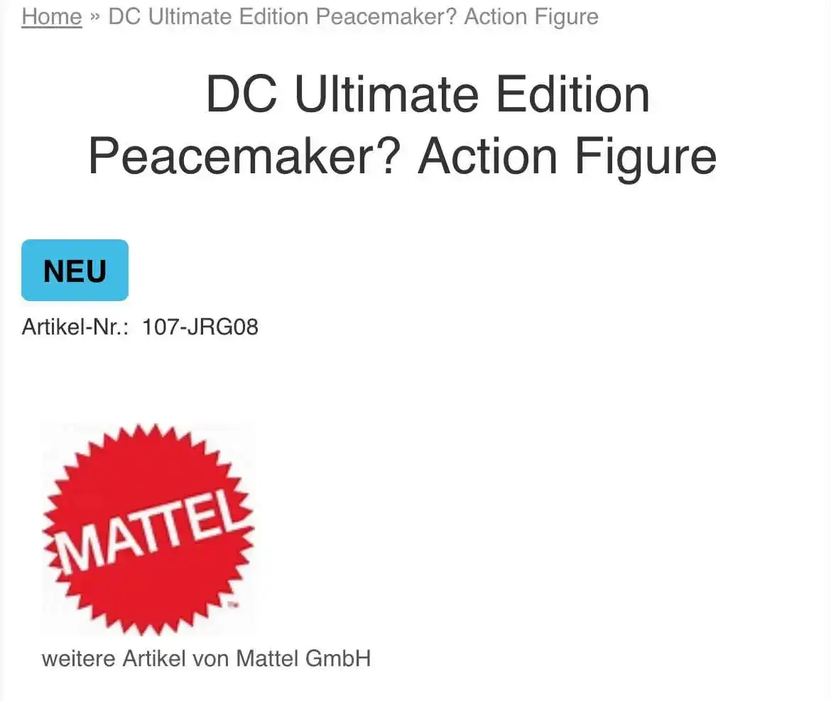 mattel dc ultimate edition peacemaker retail listingc