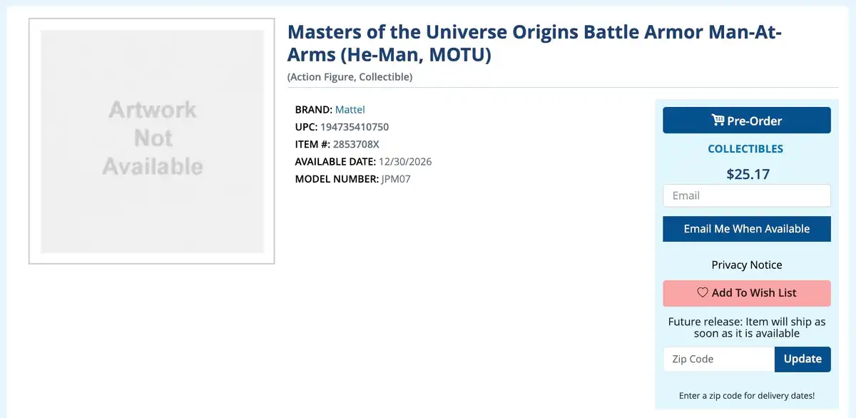 Battle Armor Man At Arms Masters of the Universe Origins Cardback Art Deep Discount Listing