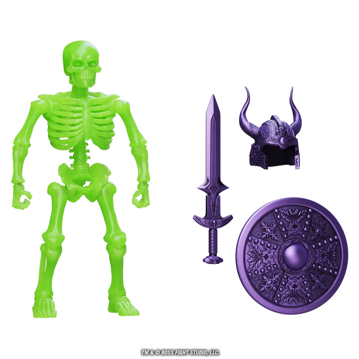 Boss Fight Studio Immortal Champions Limited Edition Green Glow Skeletal Guardian Action Figure Highly Articulated Glow in the Dark Skeleton Collectible Figurine with Accessories – 5.5” Scale 03