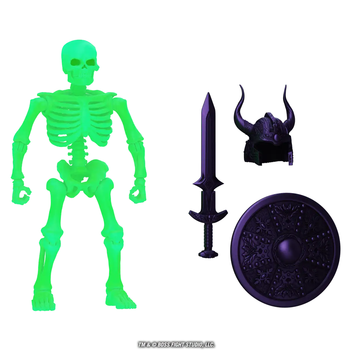 Boss Fight Studio Immortal Champions Limited Edition Green Glow Skeletal Guardian Action Figure Highly Articulated Glow in the Dark Skeleton Collectible Figurine with Accessories – 5.5” Scale 04