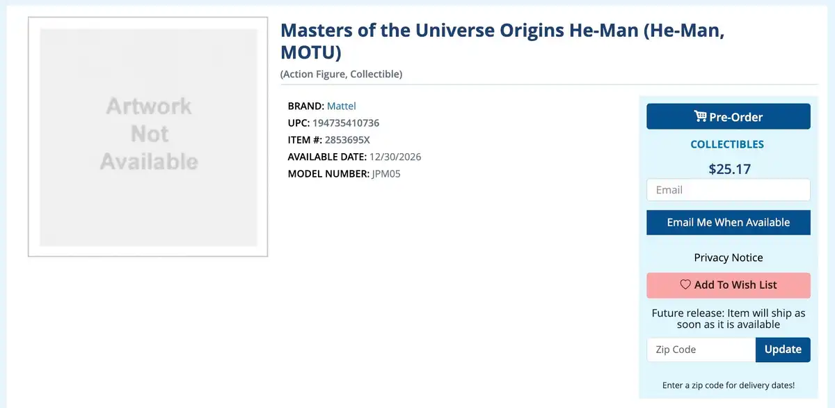 He Man Masters of the Universe Origins Cardback Art Deep Discount Listing
