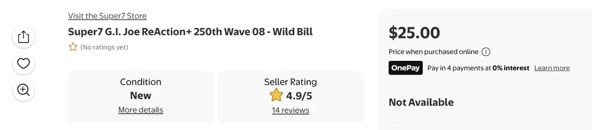 Super7 250th GI Joe ReAction+ Wave 08 listing on Walmart 1