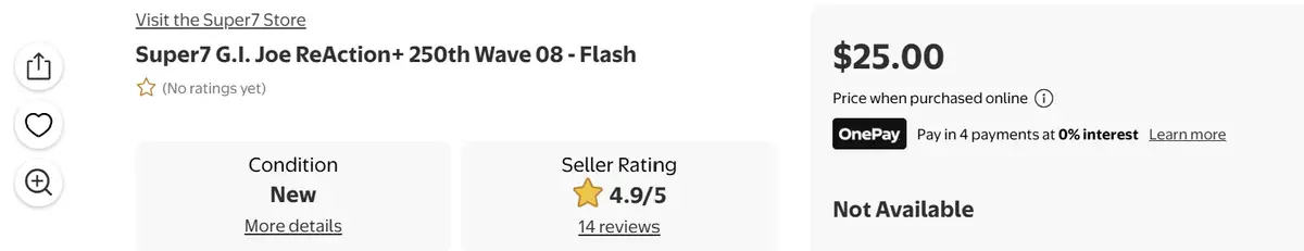 Super7 250th GI Joe ReAction+ Wave 08 listing on Walmart 2