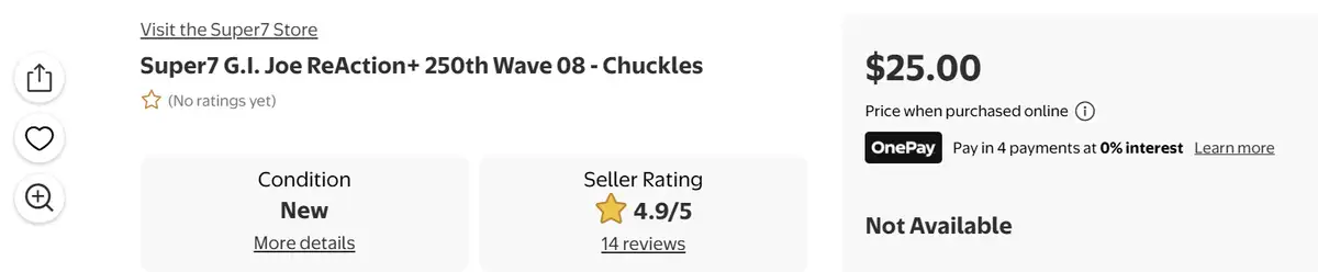 Super7 250th GI Joe ReAction+ Wave 08 listing on Walmart 3