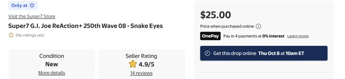 Super7 250th GI Joe ReAction+ Wave 08 listing on Walmart 4