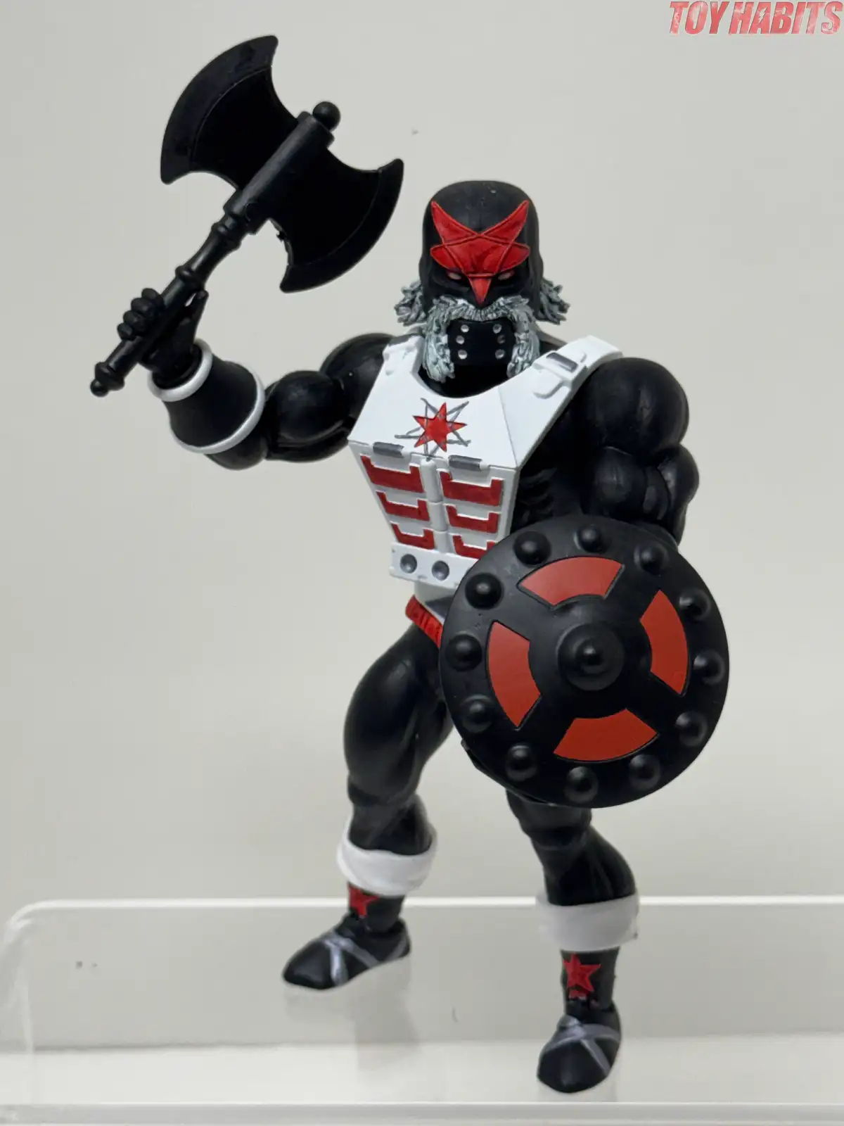 A closer look at the blaster reveals the layered mechanical details along the body and barrel.