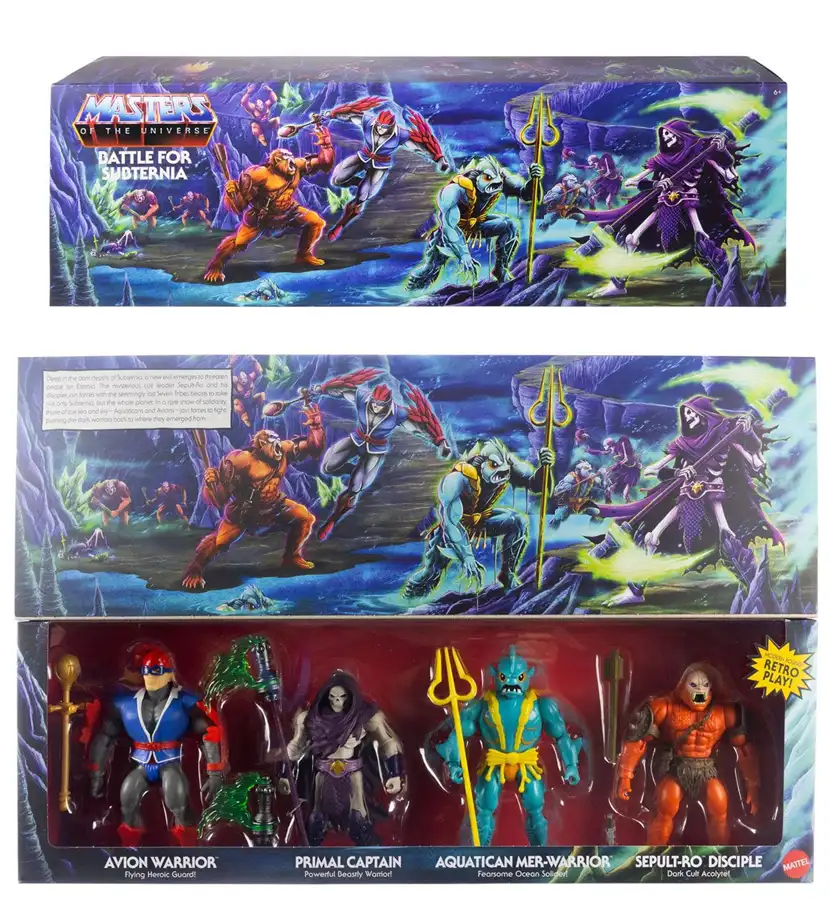 Battle for Subternia MOTU Origins Battle for Subternia 4-Pack Packaging illustration