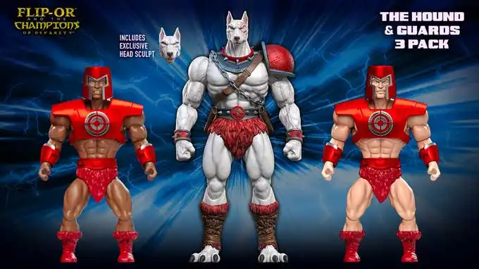 Hound of Tarjayy with two red-armored Guards and exclusive grinning head callout