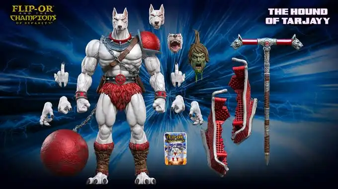 Hound of Tarjayy figure with alternate heads, hands, weapons, bollard, chain and mini-figure