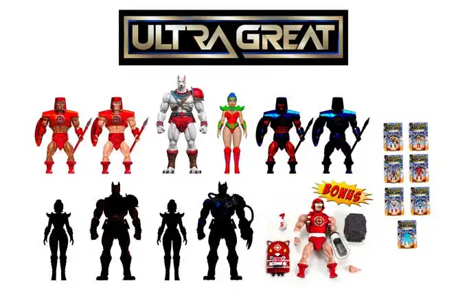 UltraGreat lineup with Hound, Guards, Evil-Bae, mini-figures and mystery silhouettes