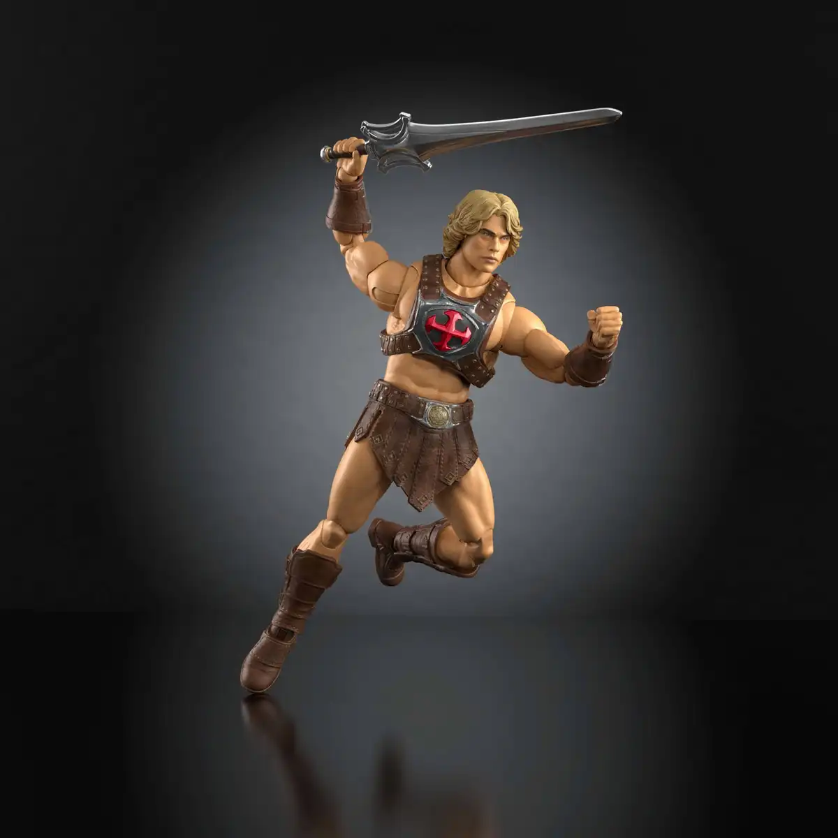 MOTU Chronicles Version 2 He-Man raising Power Sword with both arms