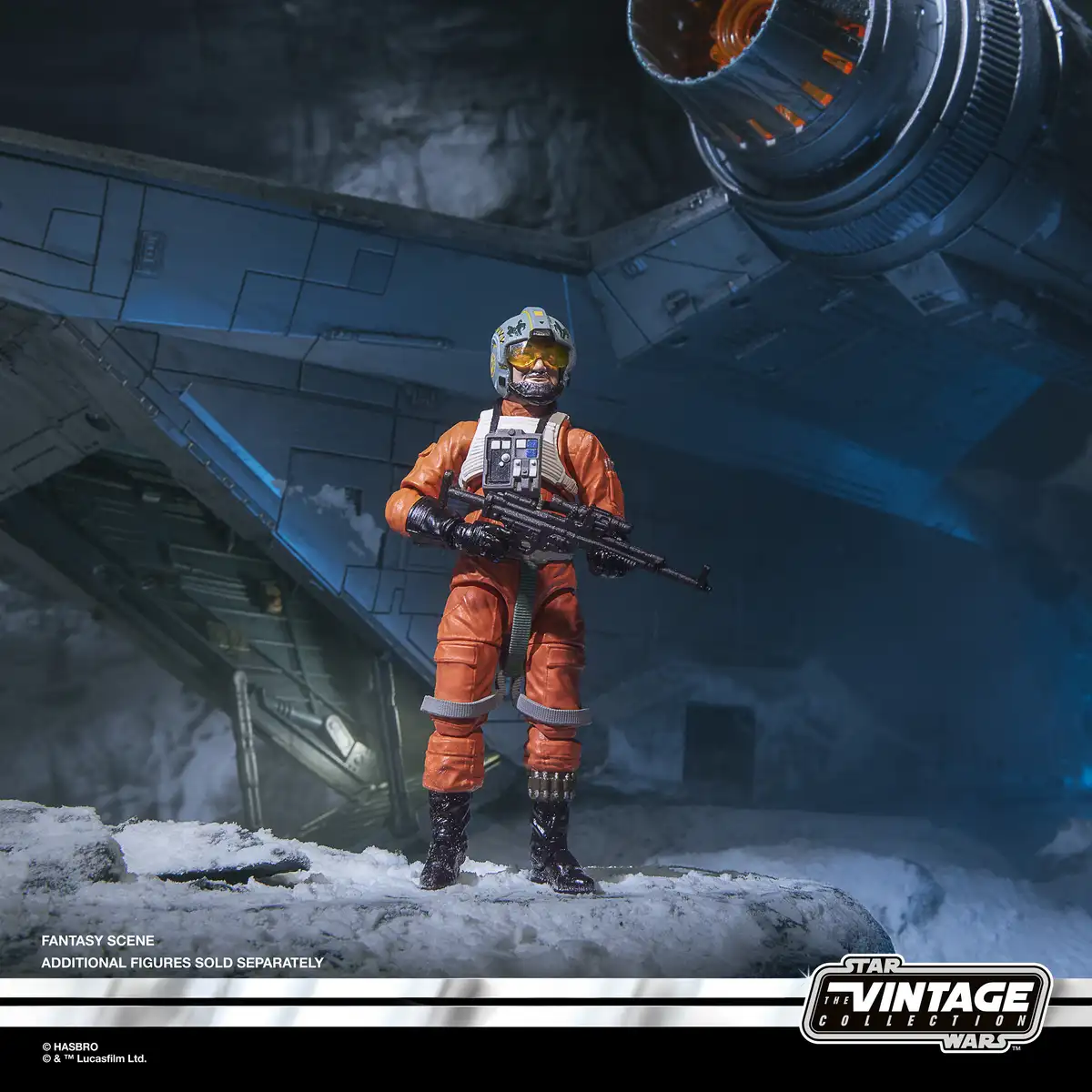 Trapper Wolf figure wearing orange flight suit and gray pilot helmet