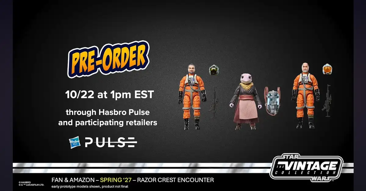 Hasbro Razor Crest Encounter 3-Pack preorder announcement for October 22