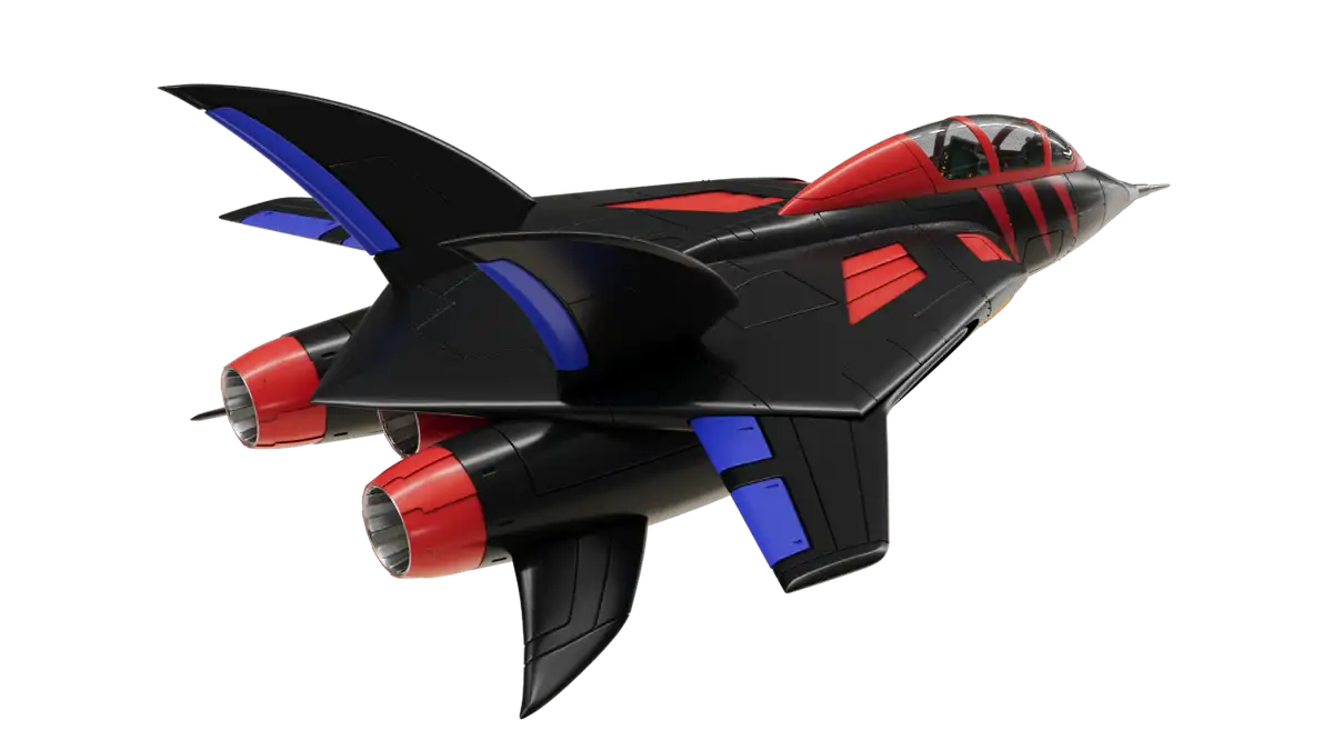 Full-color Turbokat elevated rear render showing wings and engine housings