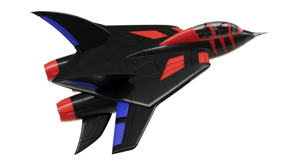 Full-color elevated Turbokat render showing recessed wing panels