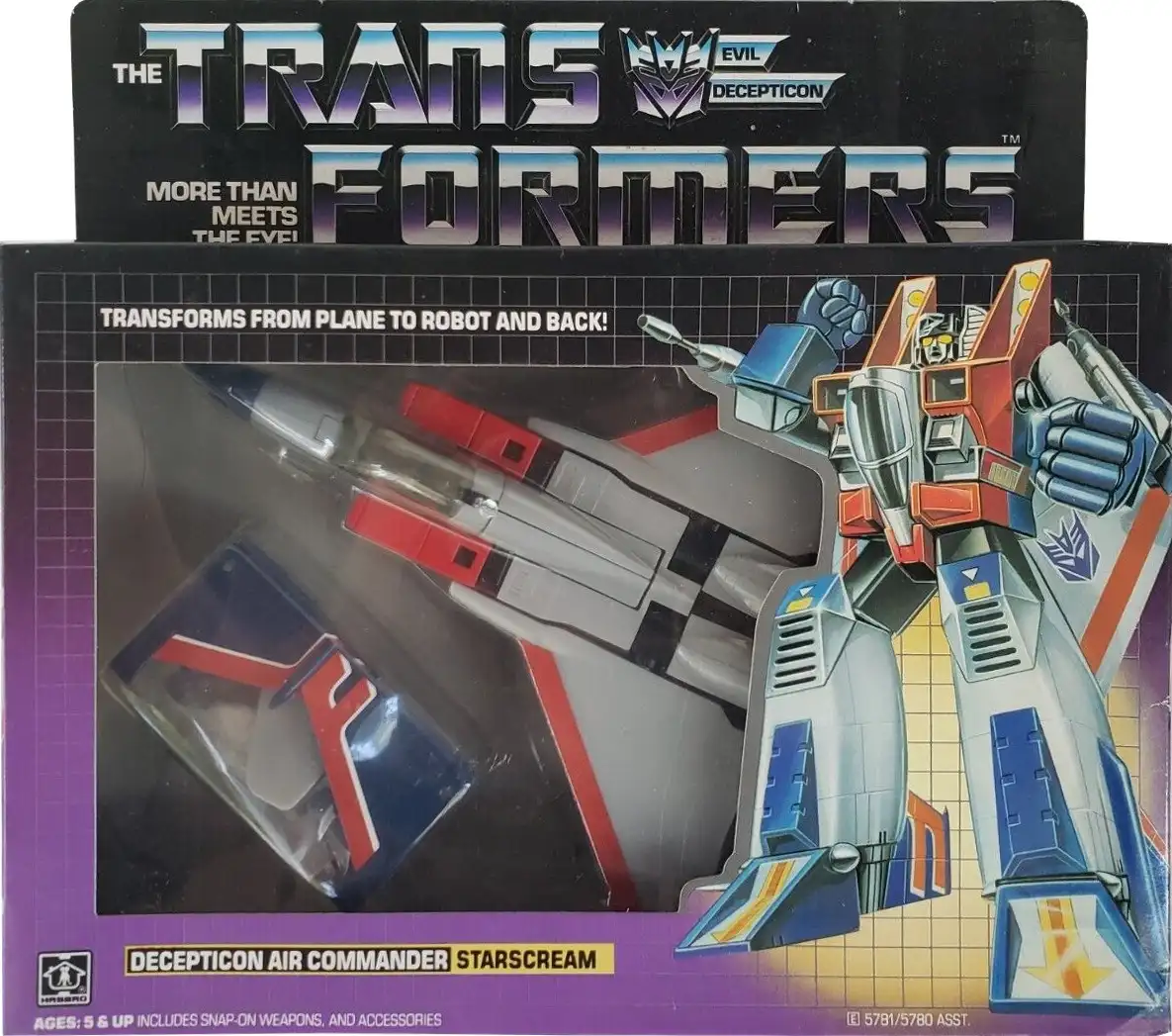 Original Generation 1 Transformers starscream vintage window box