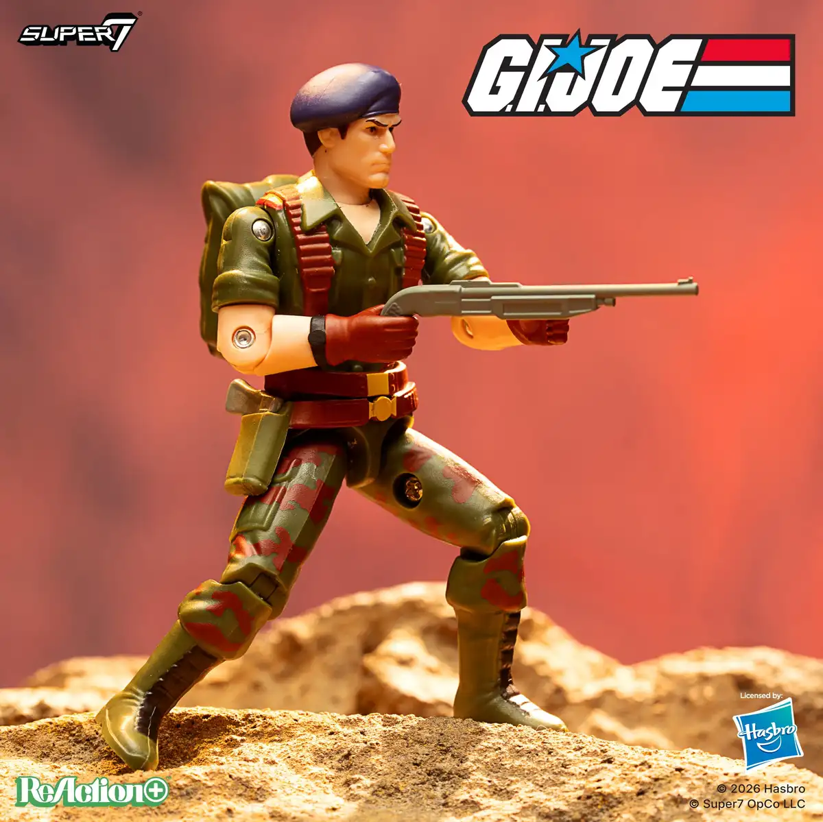 Flint appears in a promotional action scene holding his shotgun.