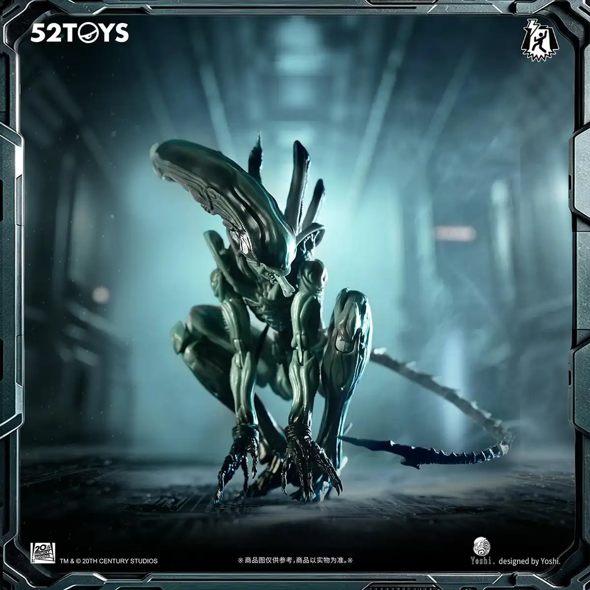 Front view of Xenomorph figure with dorsal tubes and clawed hands